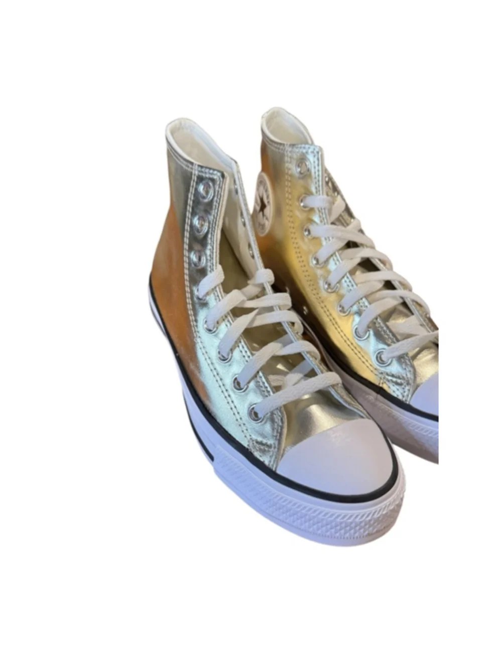 Women's Converse Gold White High Top Sneakers Size 8.5